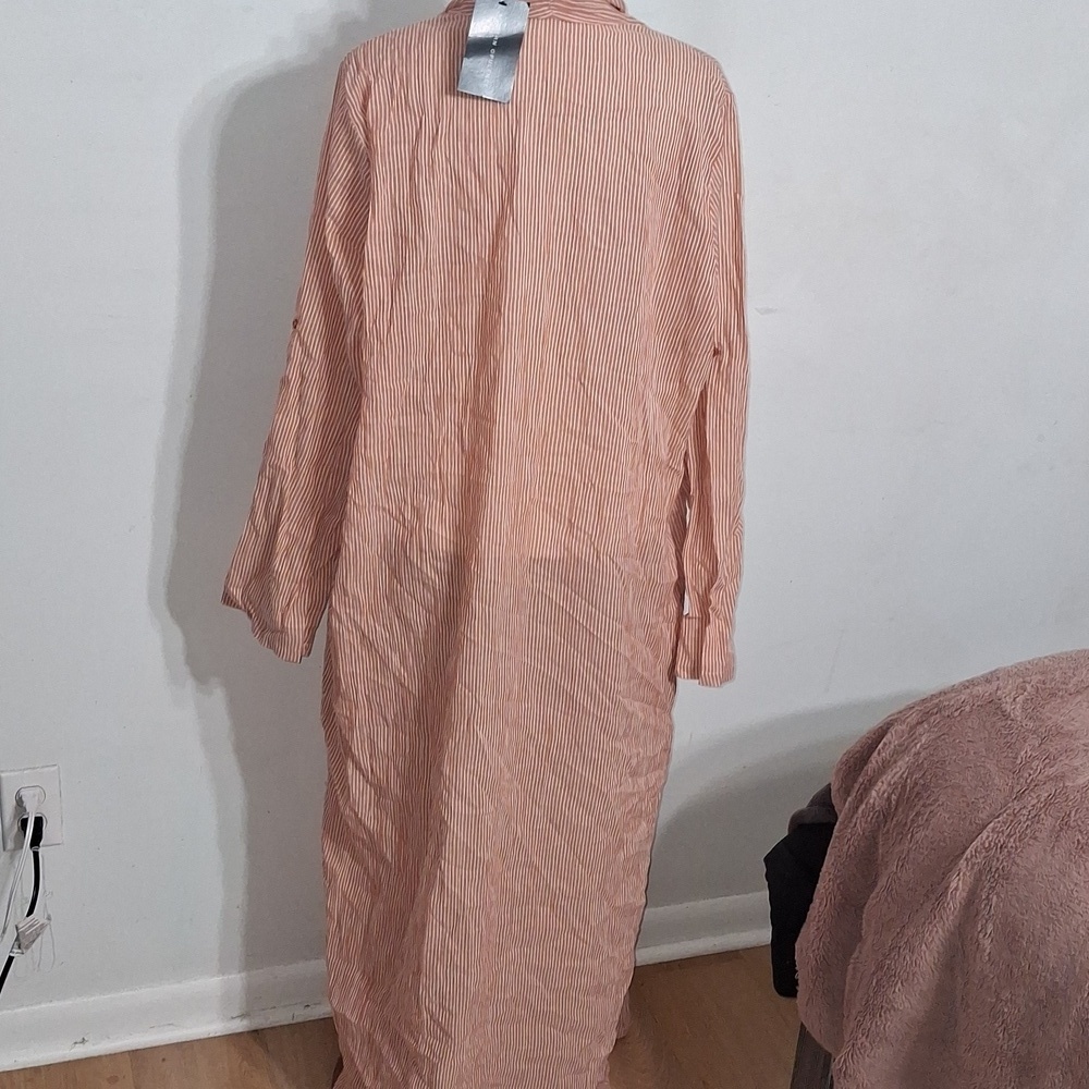 Trendy Coral Striped Women's OverLay Jacket- W Sz Large - Picture 5 of 8